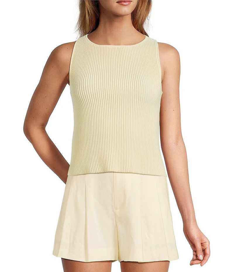 Antonio Melani Tina Ribbed Knit Boat Neck Sleeveless Coordinating Tank Top