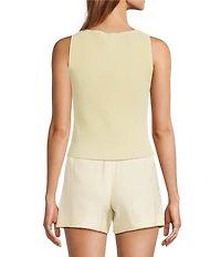 Antonio Melani Tina Ribbed Knit Boat Neck Sleeveless Coordinating Tank Top