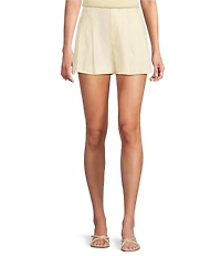 Antonio Melani Tropez Linen High Rise Flat Front Pleated Shorts
