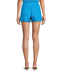 Antonio Melani Tropez Linen High Rise Flat Front Pleated Shorts