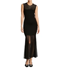 Antonio Melani Valentine Mesh Crew Neck Sleeveless Midi Dress