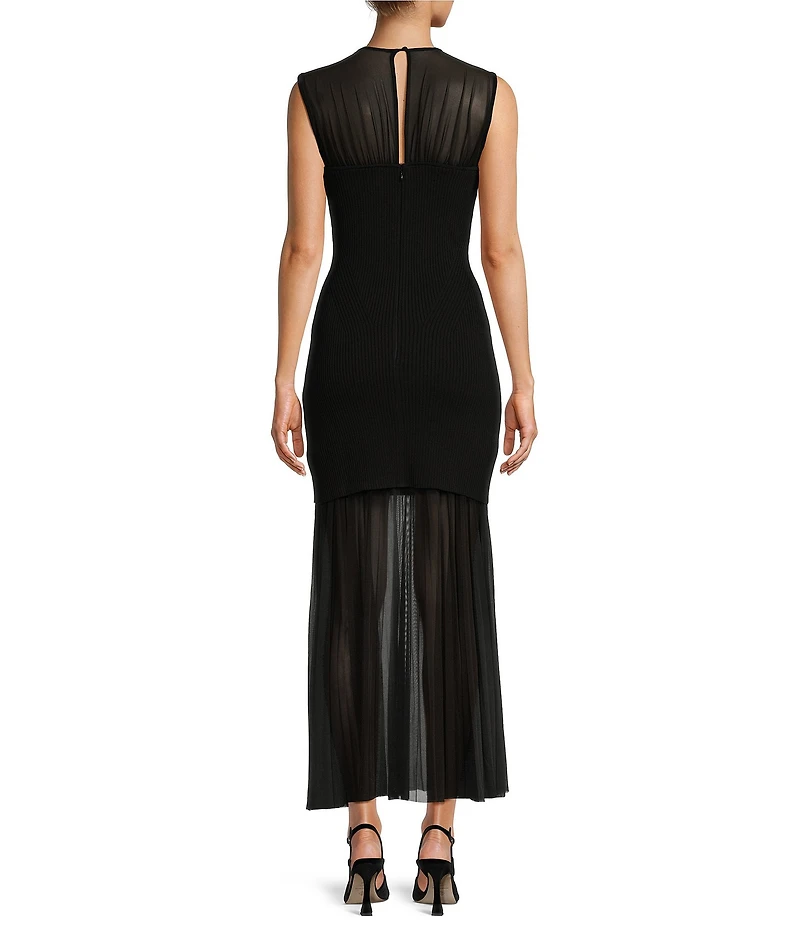Antonio Melani Valentine Mesh Crew Neck Sleeveless Midi Dress