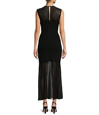 Antonio Melani Valentine Mesh Crew Neck Sleeveless Midi Dress
