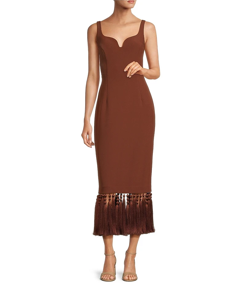 Antonio Melani Vanessa Sweetheart Sleeveless Tassel Sheath Dress
