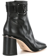 Antonio Melani Velma Leather Buckle Hardware Dress Booties