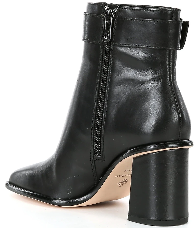 Antonio Melani Velma Leather Buckle Hardware Dress Booties