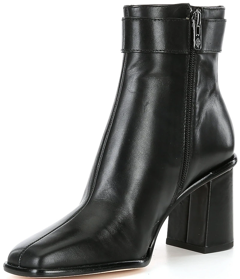 Antonio Melani Velma Leather Buckle Hardware Dress Booties