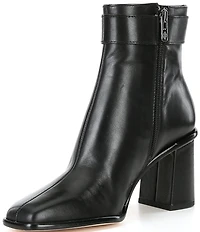 Antonio Melani Velma Leather Buckle Hardware Dress Booties