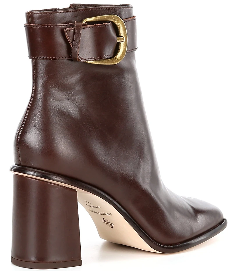 Antonio Melani Velma Leather Buckle Hardware Dress Booties