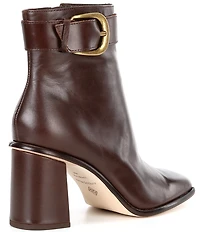 Antonio Melani Velma Leather Buckle Hardware Dress Booties