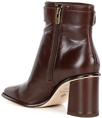 Antonio Melani Velma Leather Buckle Hardware Dress Booties