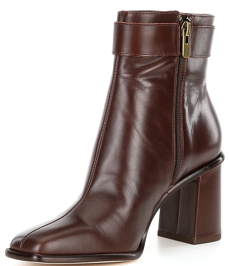 Antonio Melani Velma Leather Buckle Hardware Dress Booties