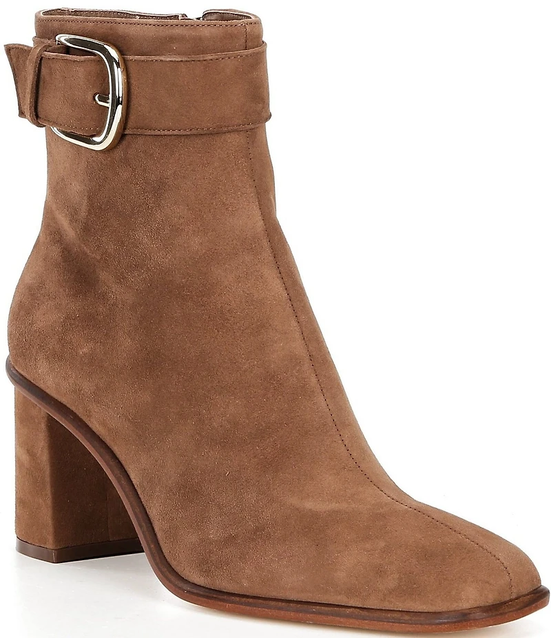 Antonio Melani Velma Suede Buckle Hardware Dress Booties