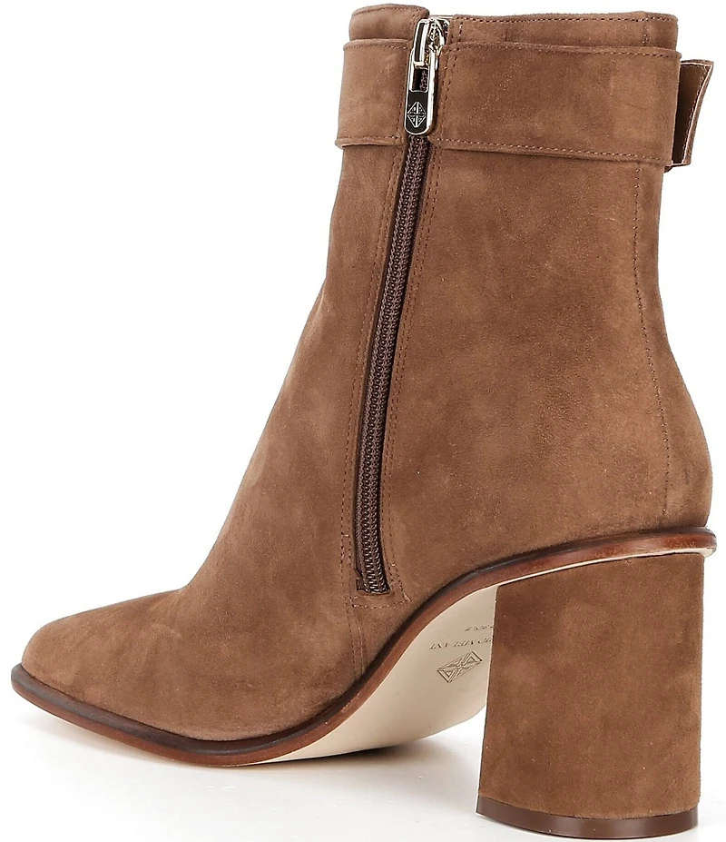 Antonio Melani Velma Suede Buckle Hardware Dress Booties