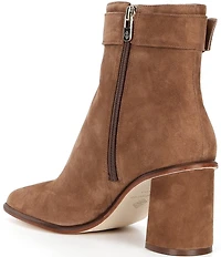 Antonio Melani Velma Suede Buckle Hardware Dress Booties