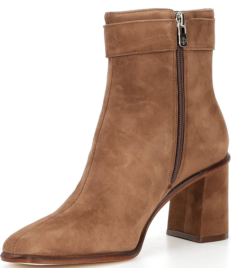 Antonio Melani Velma Suede Buckle Hardware Dress Booties