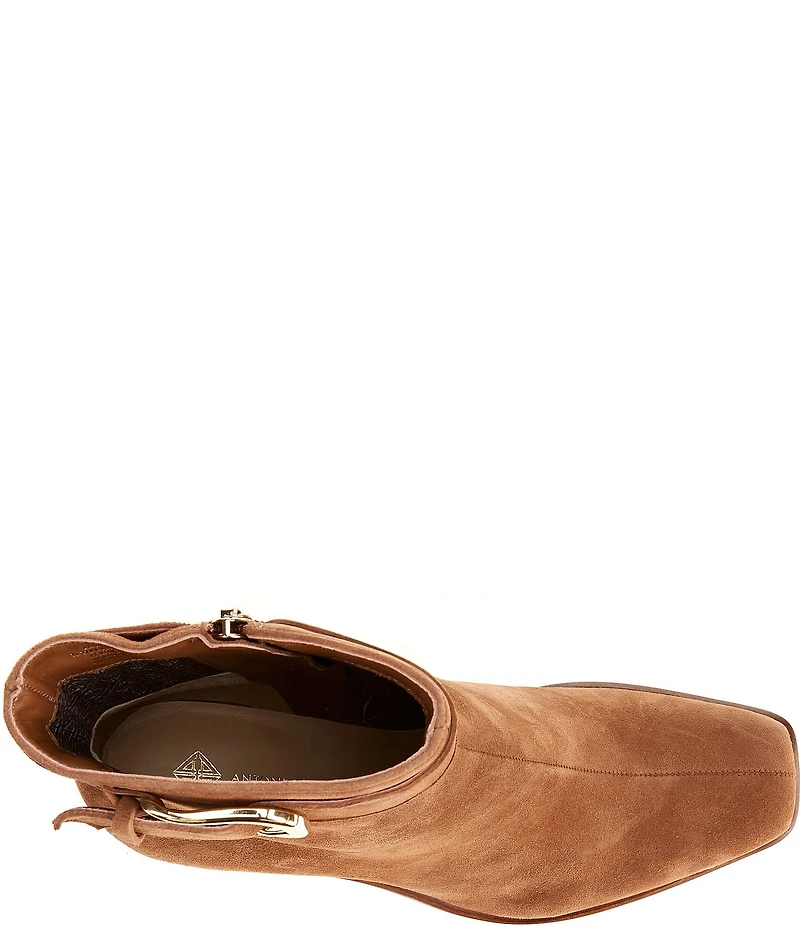 Antonio Melani Velma Suede Buckle Hardware Dress Booties