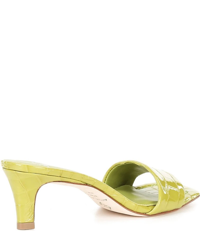 Antonio Melani Vita Crocodile Embossed Patent Leather Dress Slide Sandals