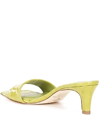 Antonio Melani Vita Crocodile Embossed Patent Leather Dress Slide Sandals