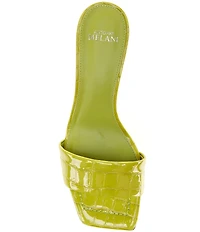 Antonio Melani Vita Crocodile Embossed Patent Leather Dress Slide Sandals
