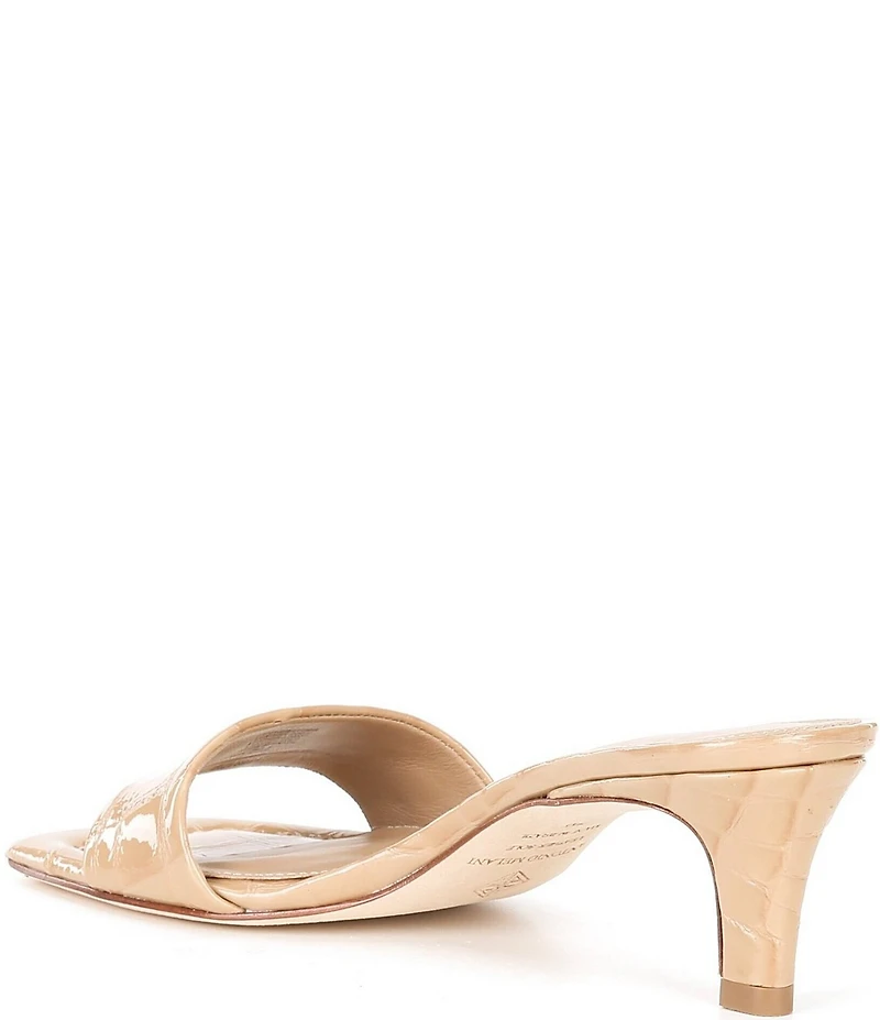 Antonio Melani Vita Crocodile Embossed Patent Leather Dress Slide Sandals