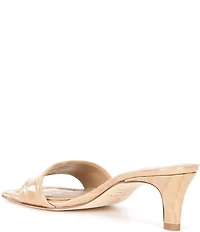 Antonio Melani Vita Crocodile Embossed Patent Leather Dress Slide Sandals