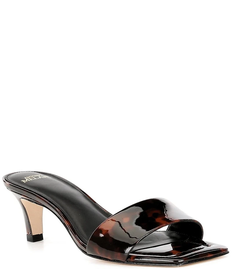 Antonio Melani Vita Patent Leather Tortoise Dress Slide Sandals