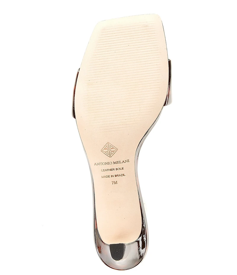 Antonio Melani Vita Patent Leather Tortoise Dress Slide Sandals