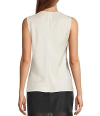 Antonio Melani Wakefield Satin Crew Neckline Sleeveless Blouse
