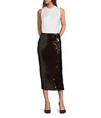 Antonio Melani Wakefield Satin Crew Neckline Sleeveless Blouse