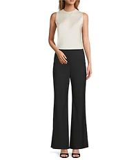 Antonio Melani Wakefield Satin Crew Neckline Sleeveless Blouse