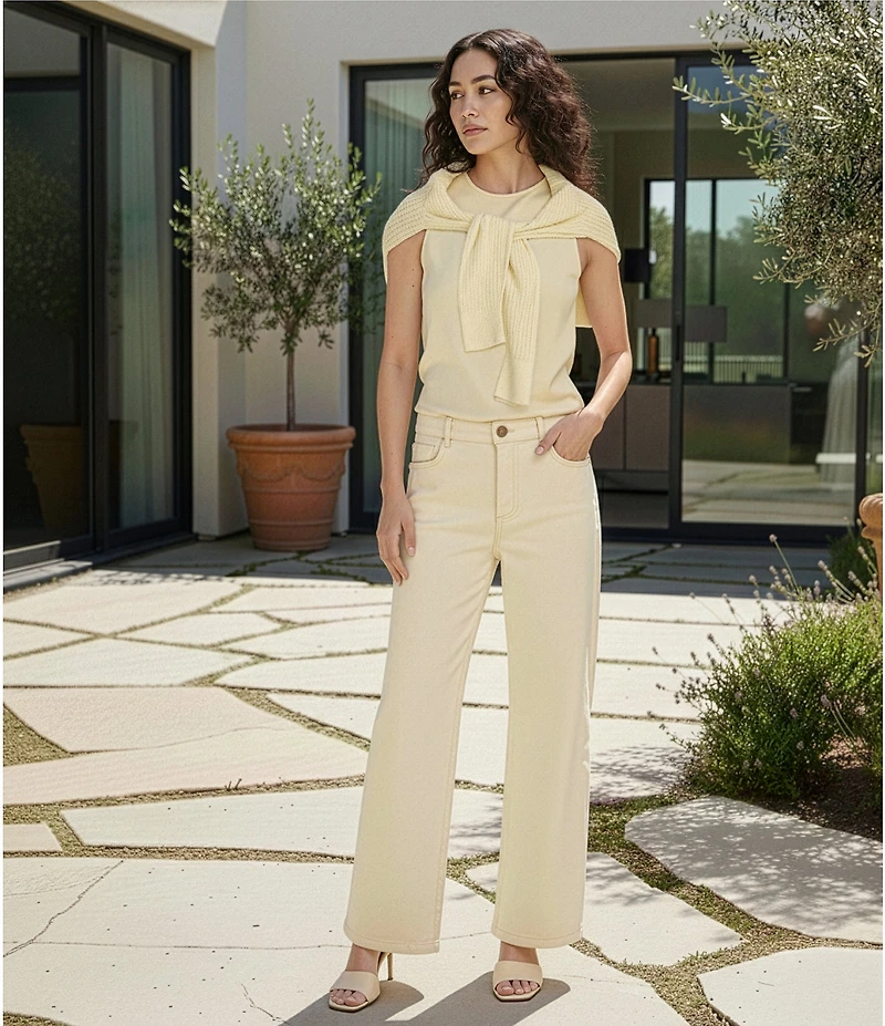 Antonio Melani Wakefield Satin Crew Neckline Sleeveless Blouse