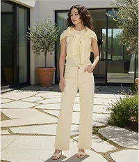 Antonio Melani Wakefield Satin Crew Neckline Sleeveless Blouse