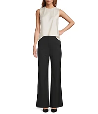 Antonio Melani Wakefield Satin Crew Neckline Sleeveless Blouse