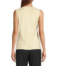 Antonio Melani Wakefield Satin Crew Neckline Sleeveless Blouse
