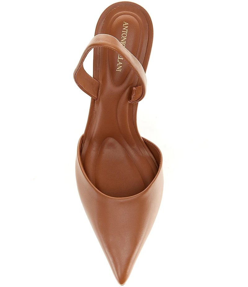 Antonio Melani Whit Leather Slingback Pumps