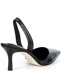 Antonio Melani Whit Leather Slingback Pumps
