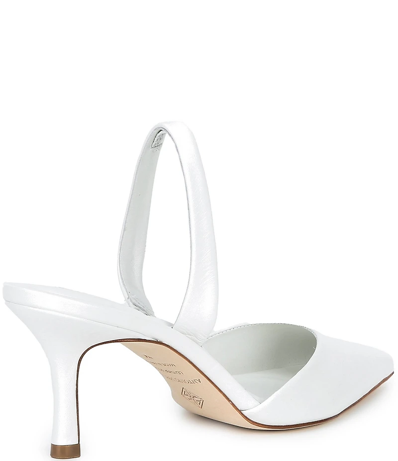 Antonio Melani Whit Leather Slingback Pumps
