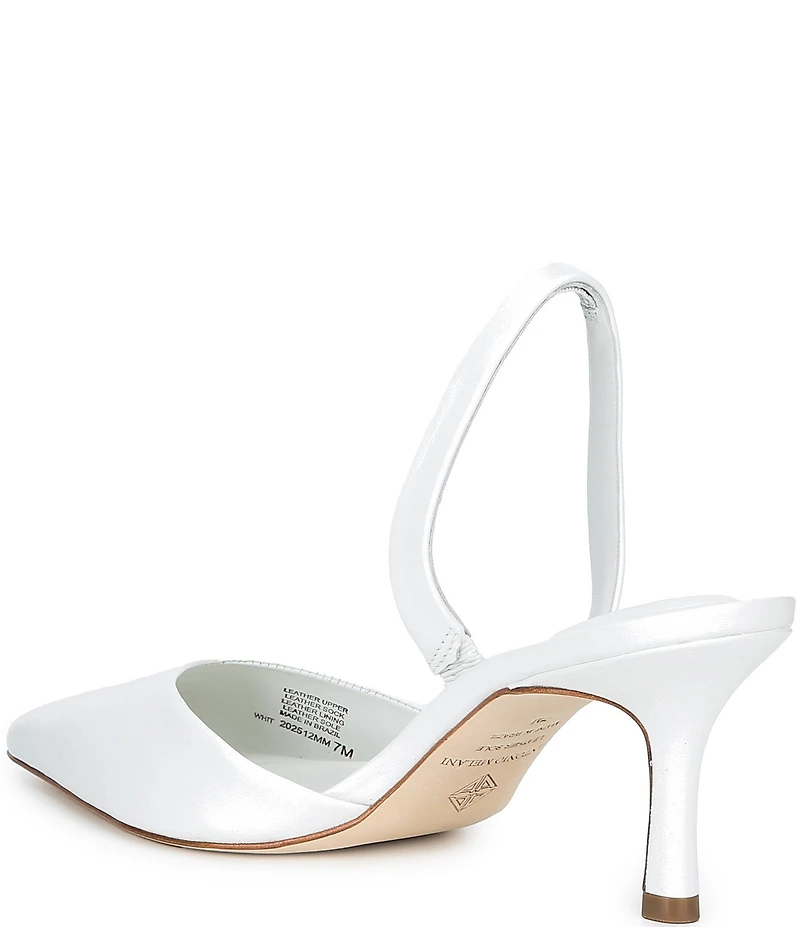 Antonio Melani Whit Leather Slingback Pumps