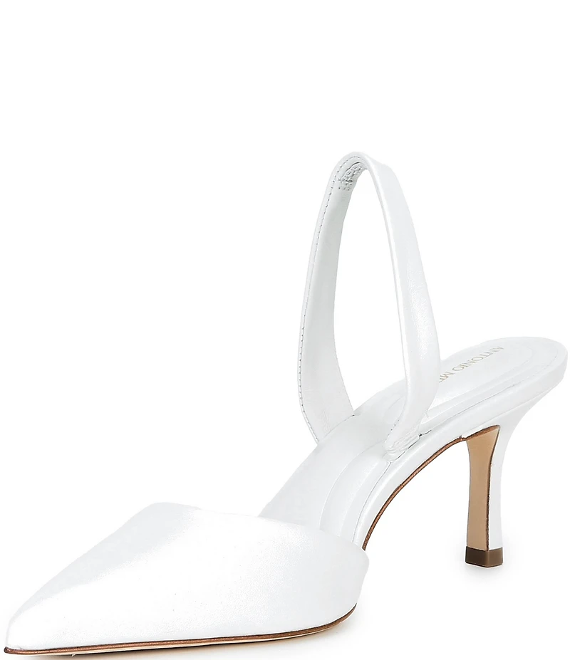 Antonio Melani Whit Leather Slingback Pumps