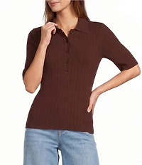 Antonio Melani Wiley Point Collar Short Sleeve Blouse