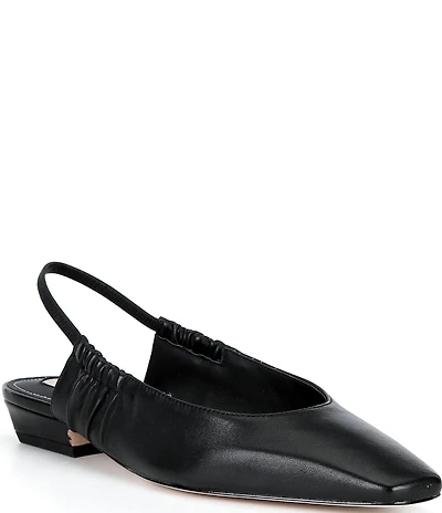 Antonio Melani Winnie Leather Ruched Slingback Flats