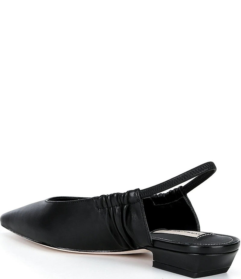 Antonio Melani Winnie Leather Ruched Slingback Flats