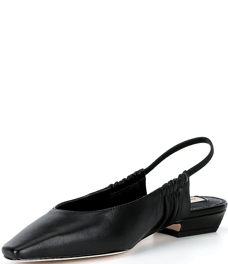 Antonio Melani Winnie Leather Ruched Slingback Flats