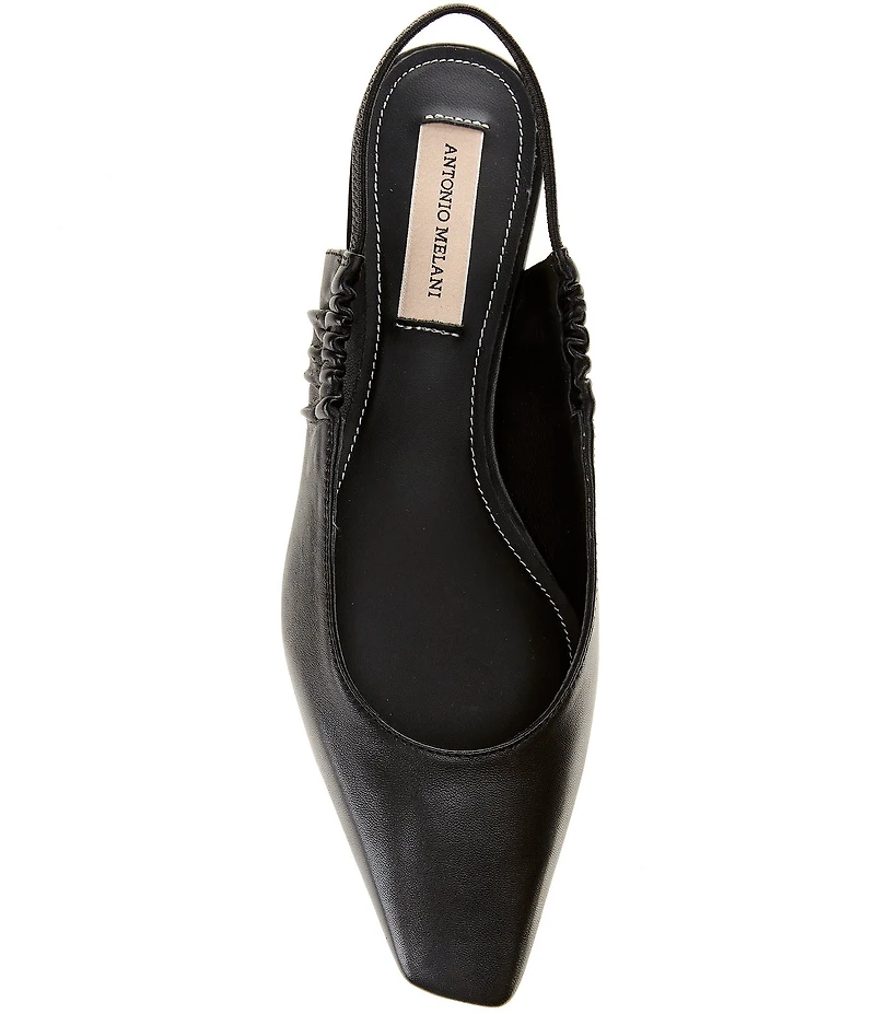 Antonio Melani Winnie Leather Ruched Slingback Flats