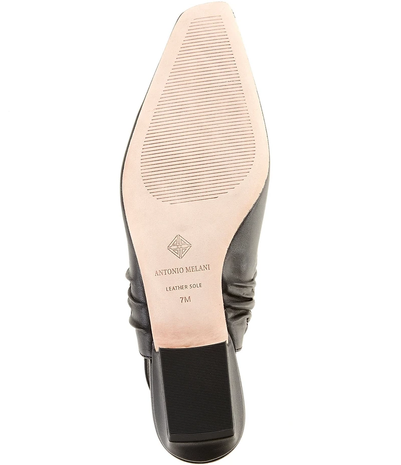 Antonio Melani Winnie Leather Ruched Slingback Flats