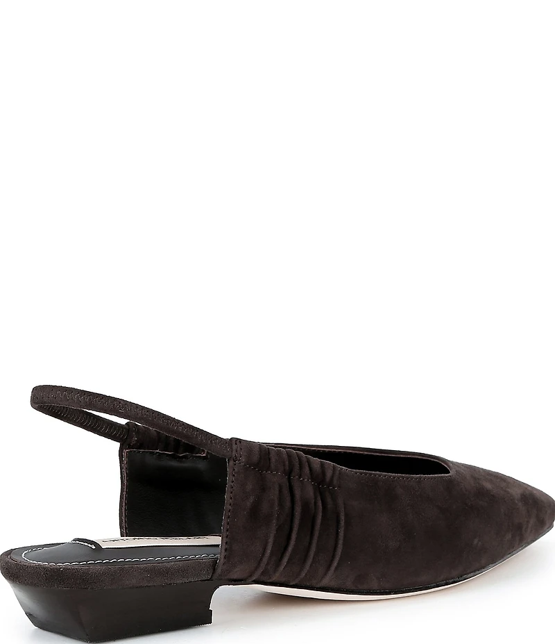 Antonio Melani Winnie Suede Ruched Slingback Flats