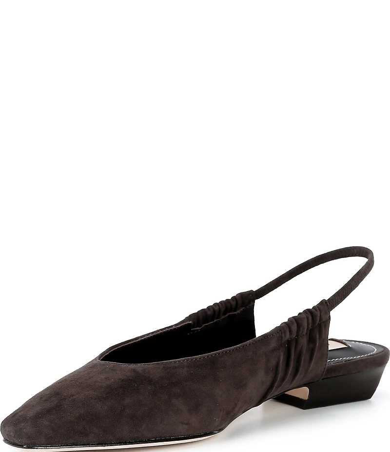 Antonio Melani Winnie Suede Ruched Slingback Flats