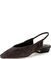 Antonio Melani Winnie Suede Ruched Slingback Flats