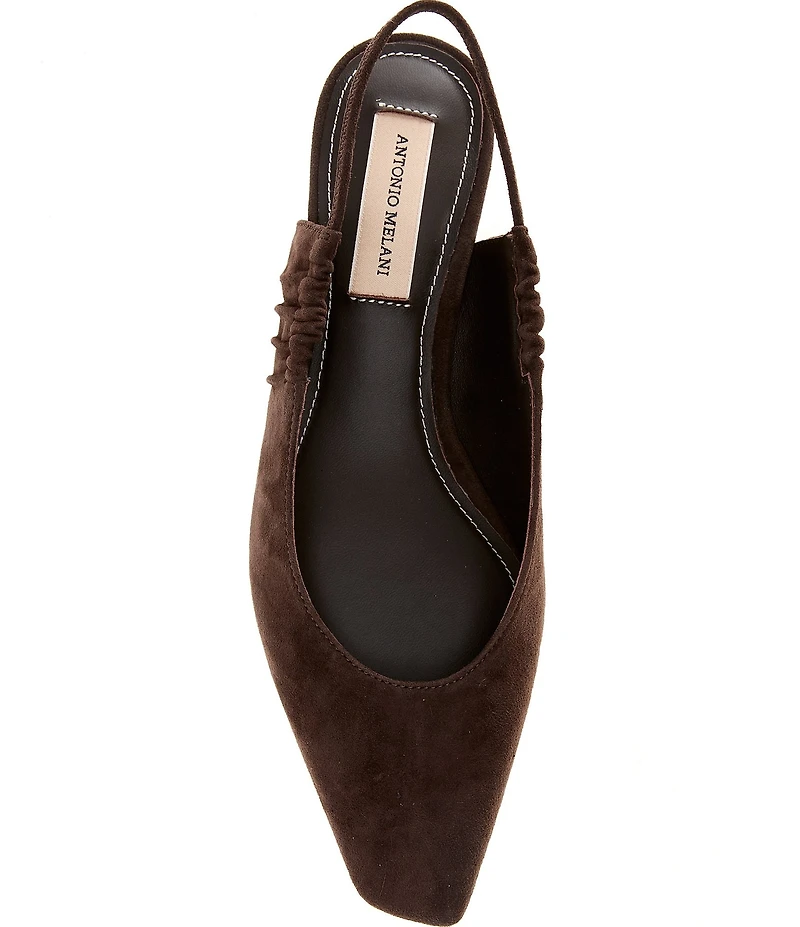 Antonio Melani Winnie Suede Ruched Slingback Flats